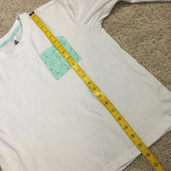 White Jersey Minty Pocket Cotton Pastelcore Top - Picture 10 of 11